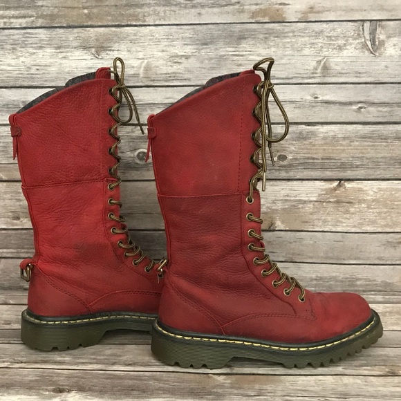 red doc martens womens